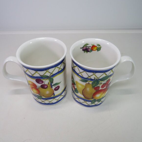 Roy Kirkham Majolica (2) coffee mug tea cup fine bone china England FRUIT - Picture 7 of 7